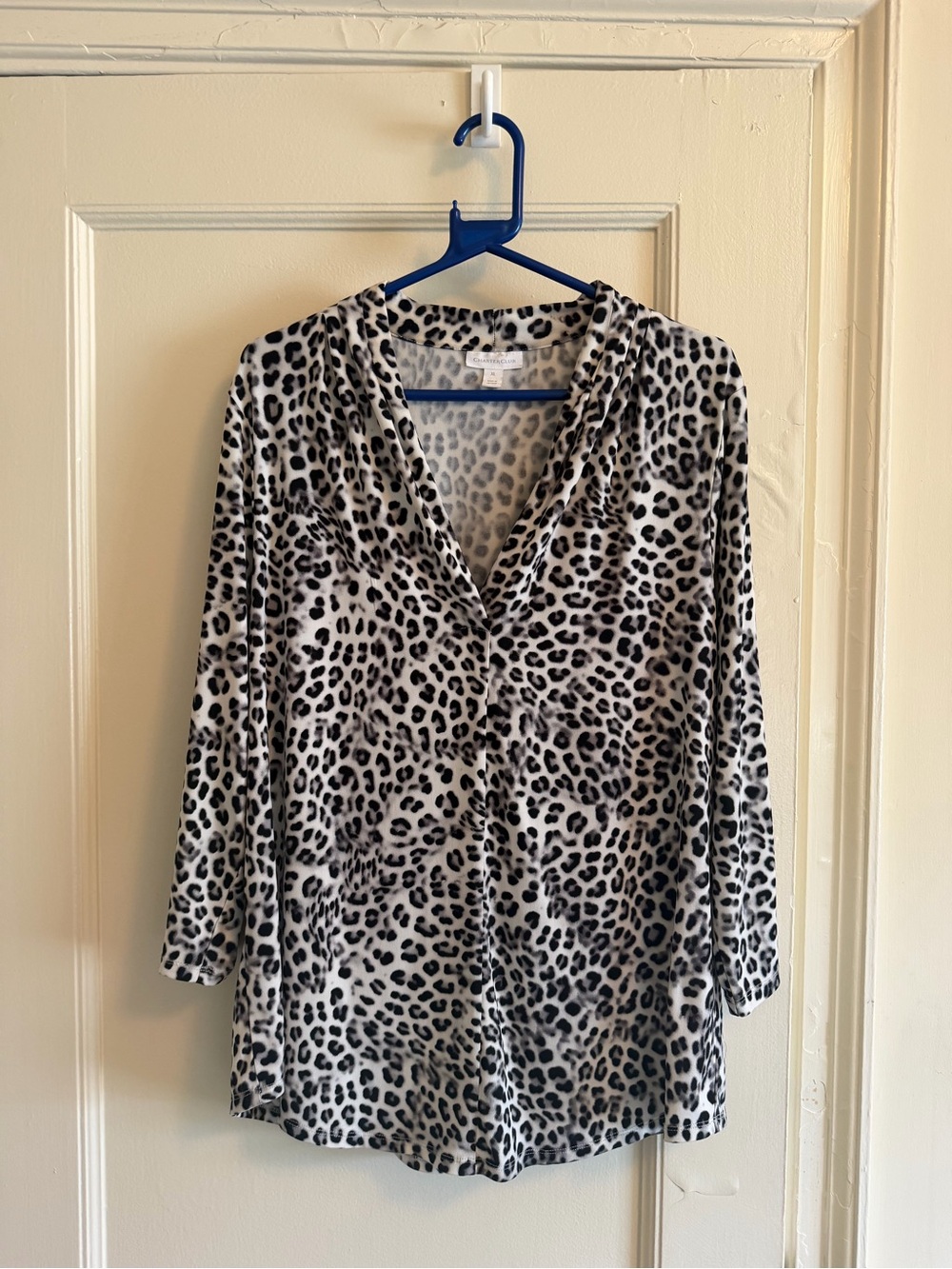 Charter Club Animal Print V-Neck Blouse - size XL